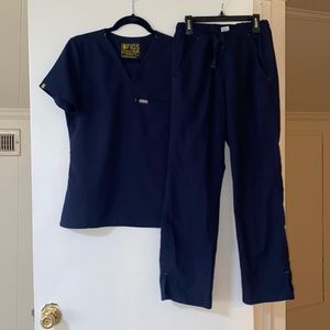 Figs Set Small Top Bottom S/P Navy Blue